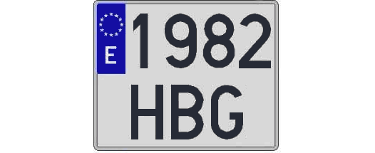 1982HBG matricula cuadrada