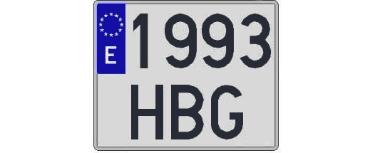 1993HBG matricula cuadrada