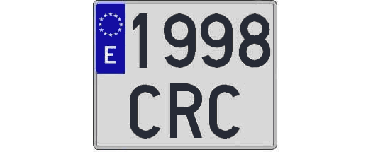 1998CRC matricula cuadrada