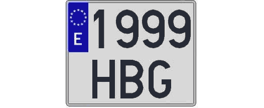 1999HBG matricula cuadrada