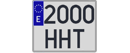 2000HHT matricula cuadrada
