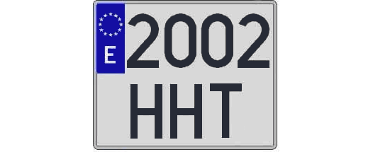2002HHT matricula cuadrada