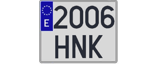 2006HNK matricula cuadrada