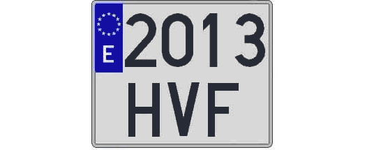 2013HVF matricula cuadrada
