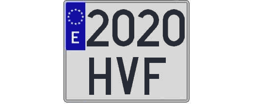 2020HVF matricula cuadrada