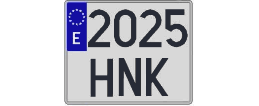 2025HNK matricula cuadrada