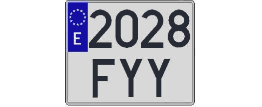 2028FYY matricula cuadrada