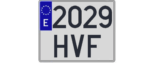 2029HVF matricula cuadrada