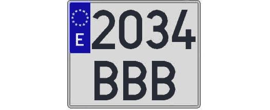 2034BBB matricula cuadrada
