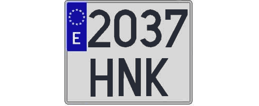 2037HNK matricula cuadrada