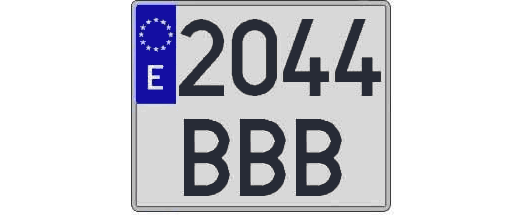 2044BBB matricula cuadrada