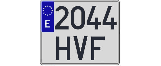 2044HVF matricula cuadrada