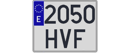 2050HVF matricula cuadrada