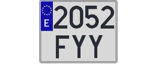 2052FYY matricula cuadrada