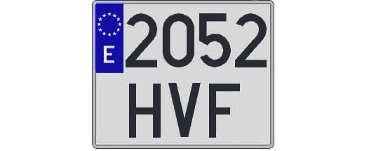 2052HVF matricula cuadrada