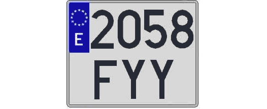 2058FYY matricula cuadrada