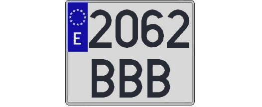2062BBB matricula cuadrada