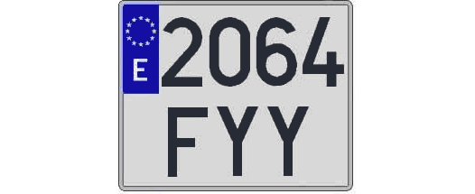 2064FYY matricula cuadrada
