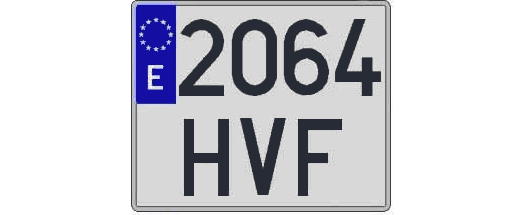 2064HVF matricula cuadrada