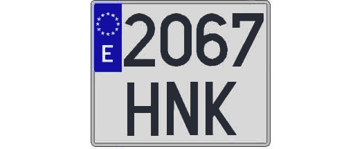 2067HNK matricula cuadrada