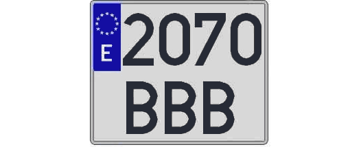 2070BBB matricula cuadrada