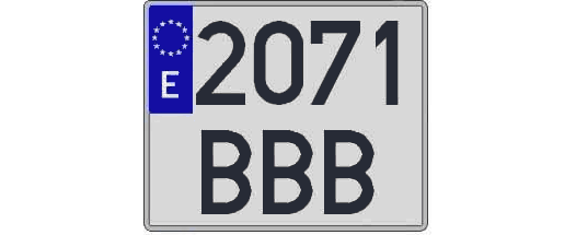 2071BBB matricula cuadrada