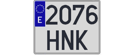 2076HNK matricula cuadrada