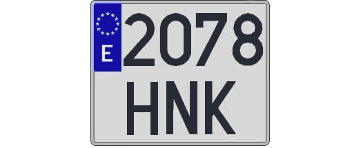 2078HNK matricula cuadrada
