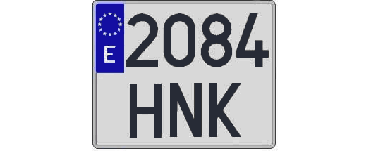 2084HNK matricula cuadrada