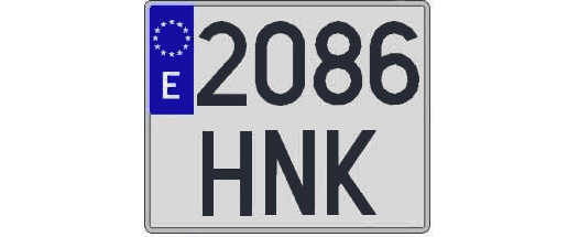2086HNK matricula cuadrada