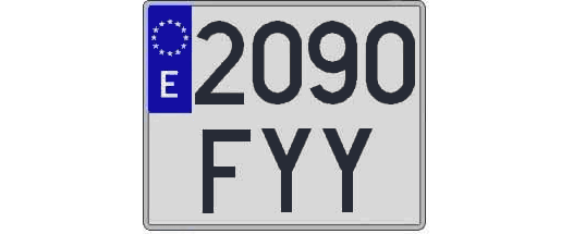 2090FYY matricula cuadrada