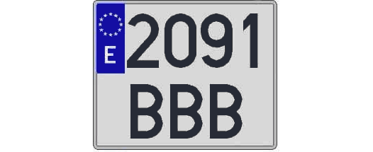 2091BBB matricula cuadrada