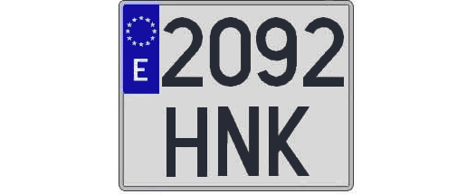 2092HNK matricula cuadrada