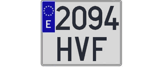 2094HVF matricula cuadrada
