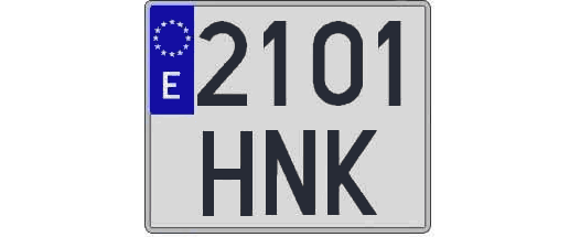 2101HNK matricula cuadrada