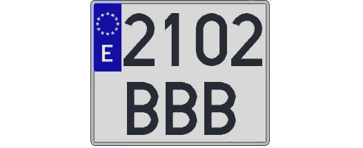 2102BBB matricula cuadrada