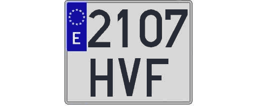 2107HVF matricula cuadrada