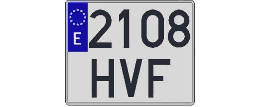 2108HVF matricula cuadrada