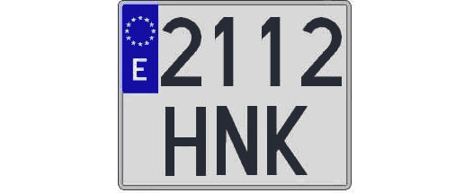 2112HNK matricula cuadrada