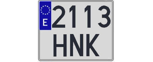 2113HNK matricula cuadrada