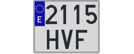 2115HVF matricula cuadrada