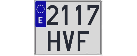 2117HVF matricula cuadrada