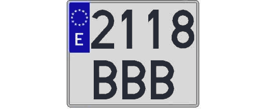 2118BBB matricula cuadrada