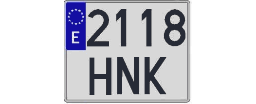 2118HNK matricula cuadrada