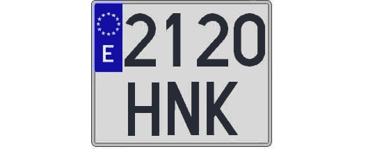2120HNK matricula cuadrada