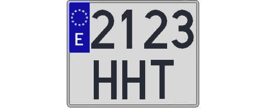 2123HHT matricula cuadrada