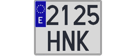 2125HNK matricula cuadrada