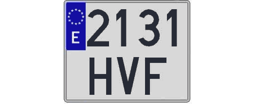 2131HVF matricula cuadrada