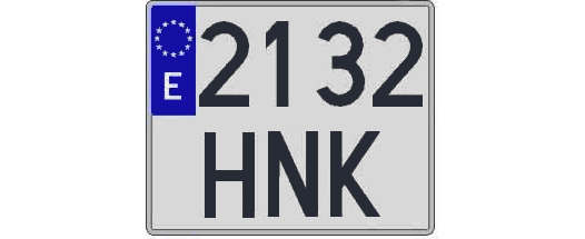 2132HNK matricula cuadrada