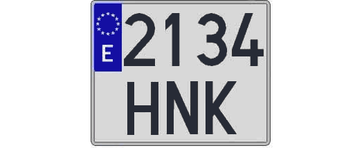 2134HNK matricula cuadrada